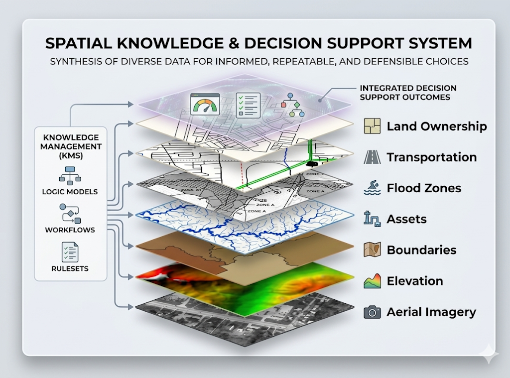 GIS layers and analytical workflow illustration